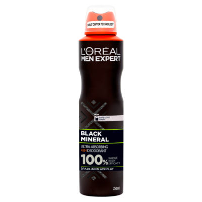 L Oreal Men Expert Black Mineral Carbon Protect gent Deodorant Body Spray 250ml