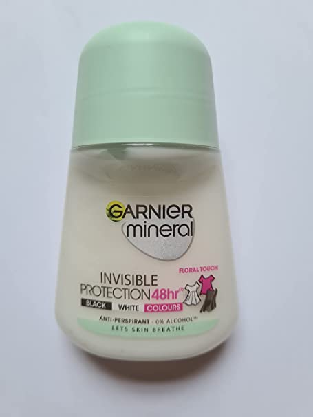 Garnier Mineral Invisible Black, White and Colours Deodorant Roll-On, 50ml