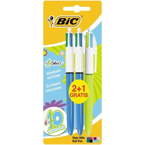Bic 4 Colour Pens Value Pack Includes Standard Pens /  Fashion Pen - Colour Free