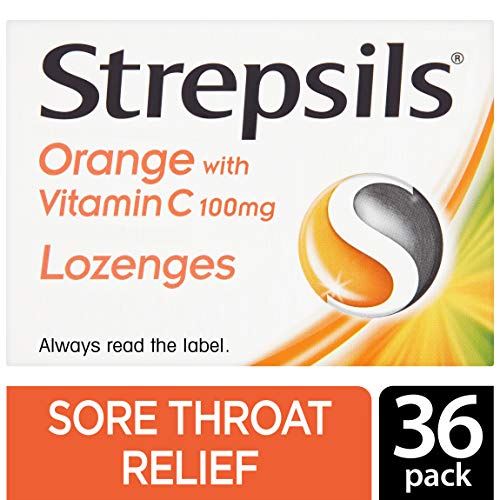 Strepsils Orange with Vitamin C Lozenges, 36 Lozenges