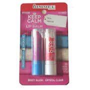 Rimmel Keep Calm And Rock Berry Blush & Keep Calm And Love Crystal Clear Lip Balm Set - 3.7g