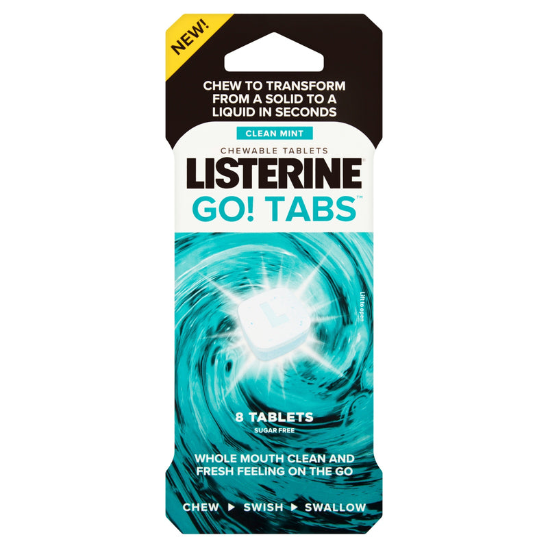 Listerine Go! Tabs Clean Mint 8 Chewable Tablets