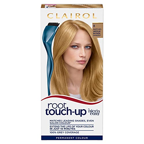 Clairol Root Touch Up Permanent Hair Dye, 8 Medium Blonde, Full Coverage and Easy Application, 50 ml