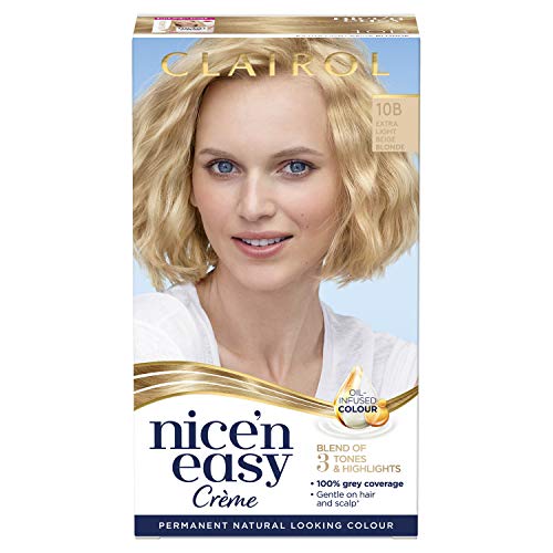 Clairol Nice' n Easy Creme, Natural Looking Oil Infused Permanent Hair Dye, 10B Extra Light Beige Blonde 177 ml