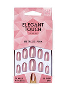 Elegant Touch Coloured Nails Collection - Metallic Pink (24 Nails)