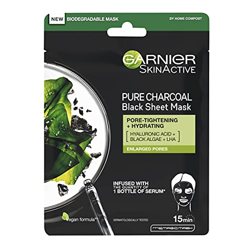 Garnier Charcoal and Algae Purifying and Hydrating Face Sheet Mask for Enlarged Pores 28g