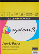 A4 System 3 Acrylic Paper Pad 230gsm 20 Sheets