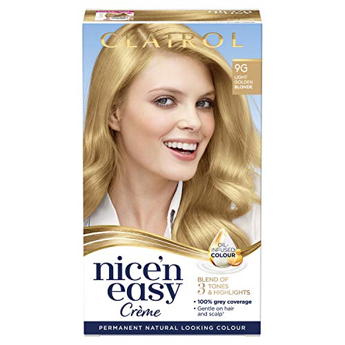 Clairol Nice'n Easy Permanent Colour (9G Light Golden Blonde) + Root Touch Up (9 Light Blonde)