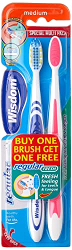 Wisdom Regular Fresh Medium Toothbrush 2s