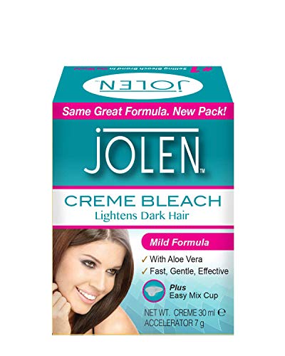 Jolen Cream Bleach, Lightens Excess Dark Hair, Mild Formula, With Aloe Vera - 30ml