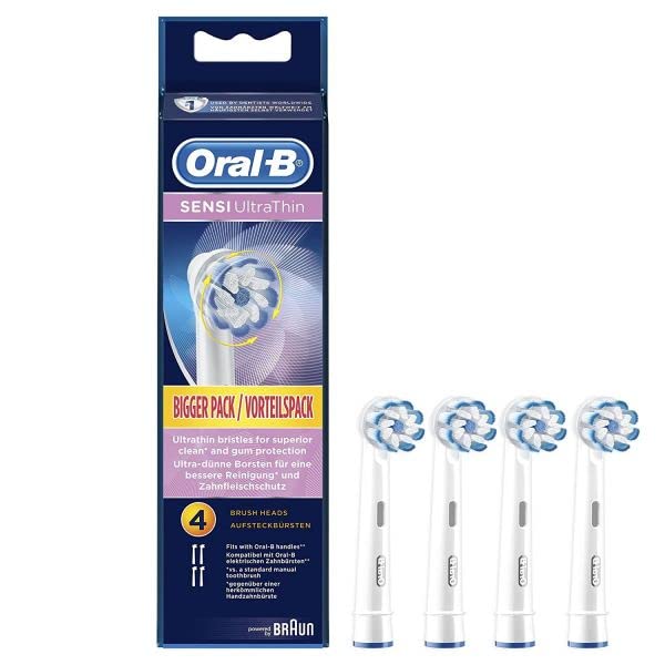 Oral-B Sensi Ultrathin Toothbrush Heads Pack of 4 Replacement Refills for Electric Rechargeable Toothbrush