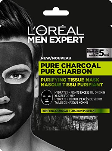 L'Or√©al Men Expert Pure Charcoal Purifying Tissue Face Mask for Men 30g