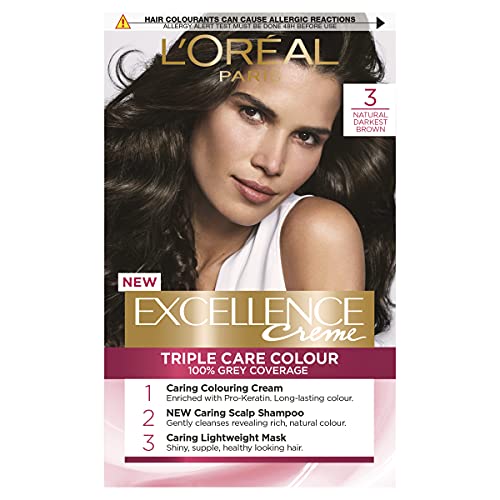 L'Oreal Excellence Permanent Hair Colour 3 Natural Darkest Brown