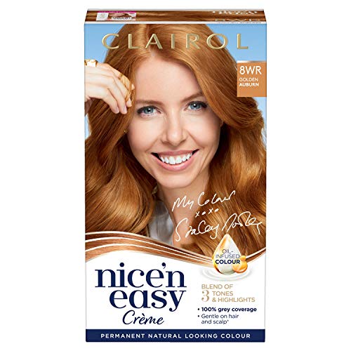 Clairol Nice' n Easy Creme, Natural Looking Oil Infused Permanent Hair Dye, 8WR Golden Auburn 177 ml