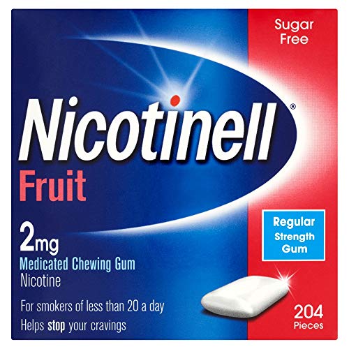 Nicotinell Stop Smoking Aid Nicotine Gum, 2 mg, Fruit, 204 Pieces