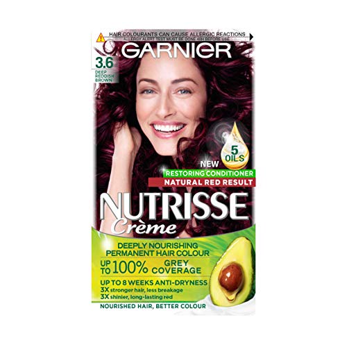 Garnier Nutrisse Creme Permanent Nourishing Hair Colour 3.6 Crimson Promise Deep Reddish Brown