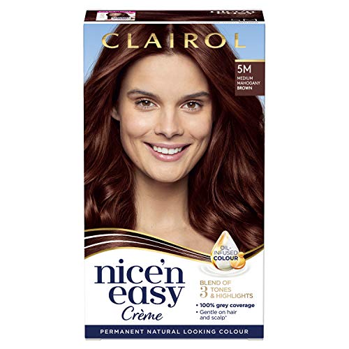 Clairol Nice'n Easy Permanent Colour (5M Medium Mahogany Brown) + Root Touch Up (5 Medium Brown)