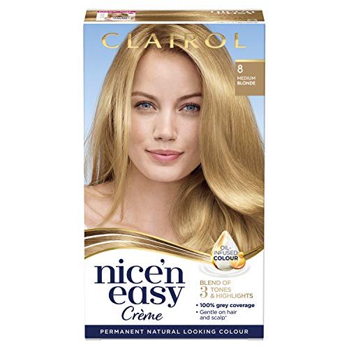 Clairol Nice' n Easy Cr√î√∏Œ©me, Natural Looking Oil Infused Permanent Hair Dye, 8 Medium Blonde 177 ml
