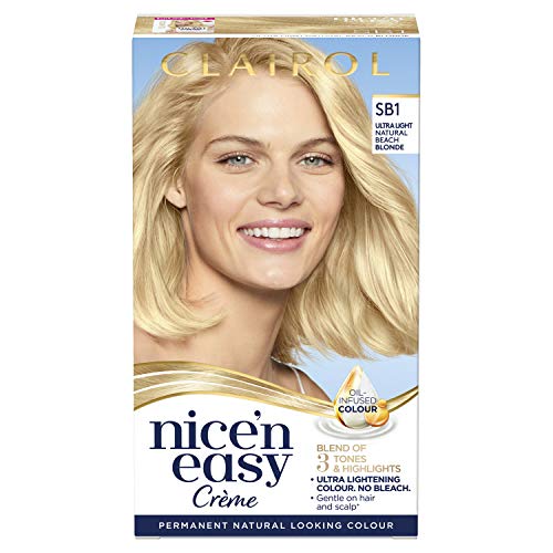 Clairol Nice'n Easy Permanent Colour (SB1 Ultra Light Beach Blonde) + Root Touch Up (9 Light Blonde)