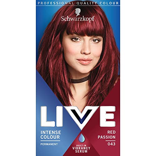 Schwarzkopf Live Intense Permanent Hair Colour Kit, Red Passion (number 43)