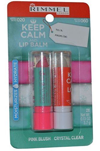 Rimmel Keep Calm And Kiss Pink Blush & Keep Calm And Love Crystal Clear Lip Balm Set - 3.7g