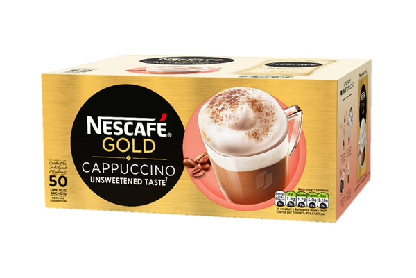 Nescafe gold Unsweetened Cappuccino Sachets 50 Sachets X14.2g