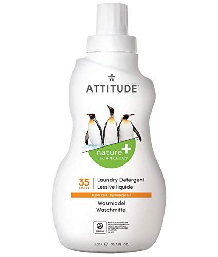 ATTITUDE Nature  , Hypoallergenic Laundry Detergent, Citrus Zest, 35.5 Fluid Ounce, 35 Loads (626232420340)