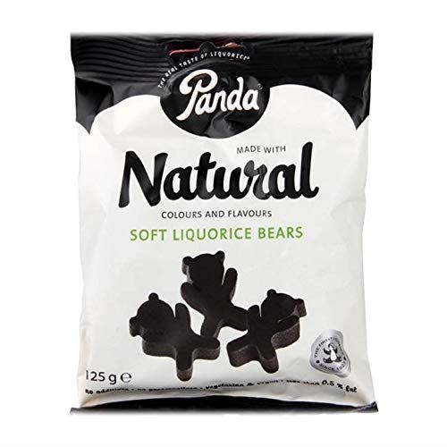 Panda Natural colours and flavours soft Liquorice Bears, 125g