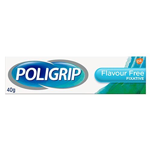 Poligrip Denture Adhesive Cream False Teeth And Partials Fixative Flavour Free 40g