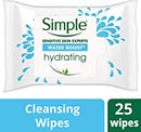 Simple Water Boost Cleansing Hydrating Cleansing Wipes - 210g