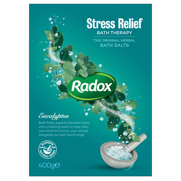 RADOX STRESS RELIEF ORIGINAL HERBAL BATH SALTS 400g EUCALYPTUS