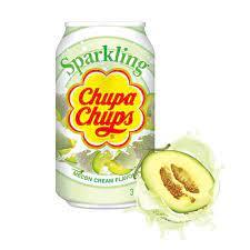 Chupa Chups Sparkling Melon Cream Flavour Soft Drink Cans 345ml