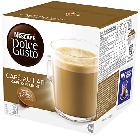 Nescafe Dolce Gusto Cafe Au Lait Coffee Pods 16 Capsules