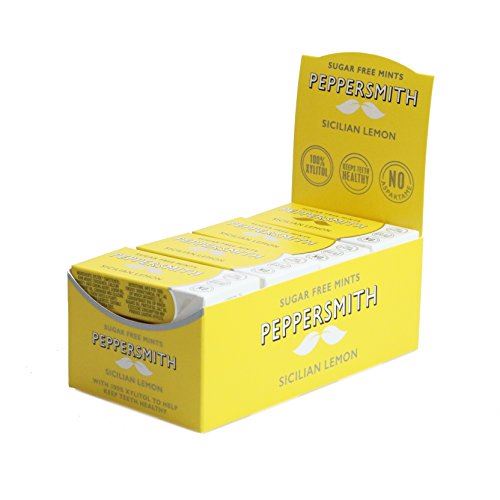 Peppersmith 100% Xylitol Mints Sicilian Lemon And Fine English Peppermint 25 Mints 15 Gx 12