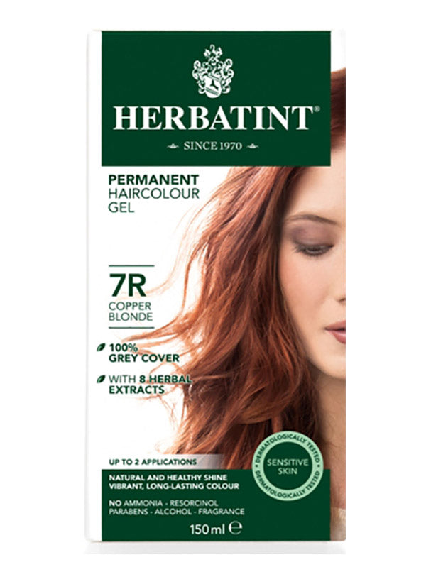 HERBATINT, Permanent Haircolour Gel, 7R Copper Blonde, 100% Grey Cover Hair Colour - 150ml