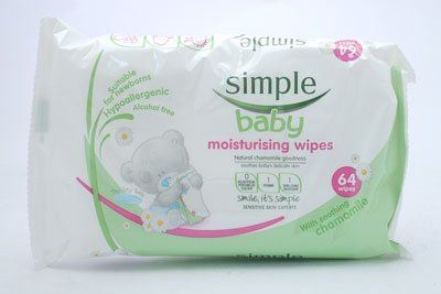 Simple Baby Moisturising Wipes With Natural Chamomile 64S