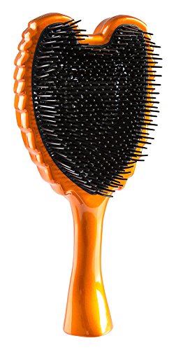 Tangle Angel Hair Brush - Detangles Wet And Dry Hair - Ergonomic Shape With Heat Resistant Antibacterial Bristles - For All Hair Types - Omg Orange
