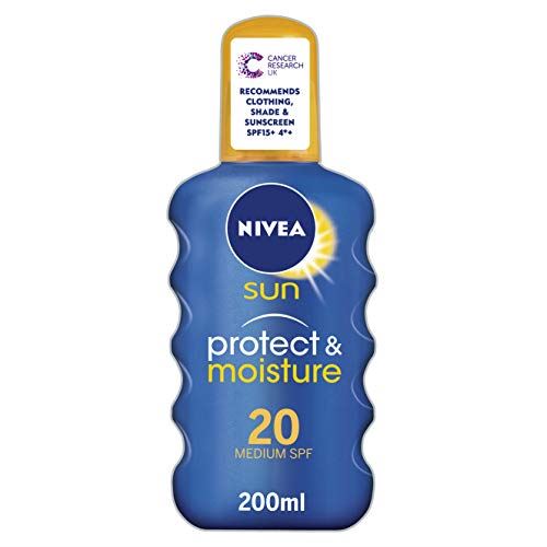 Nivea Moisturising Sun Spray, Medium SPF 20, Protect & Moisture, 200 ml