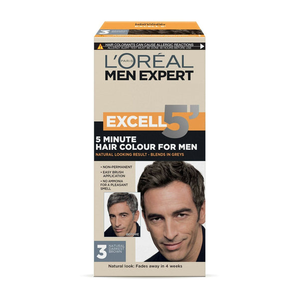L'Oreal Paris Men Expert Excell 5 Brush-In Hair Colour Natural Darkest Brown Shade 3