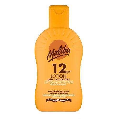 Malibu Protective Sun Lotion Spf12 Waterproof Medium Protection 200ml